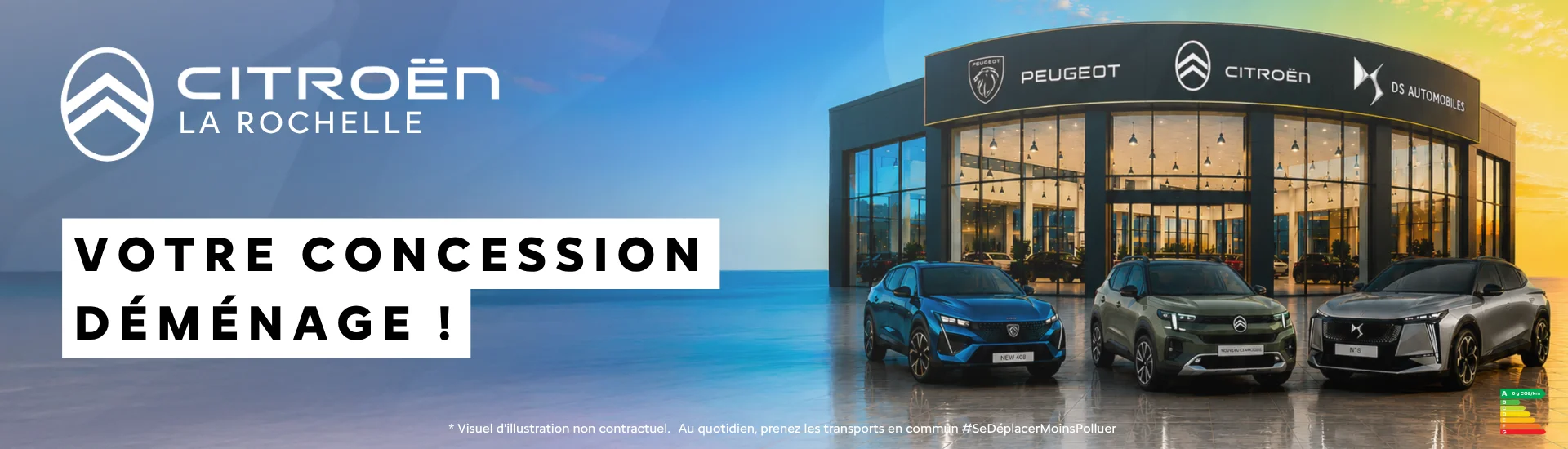 banniere lp - citroen déménage chez Peugeot La Rochelle